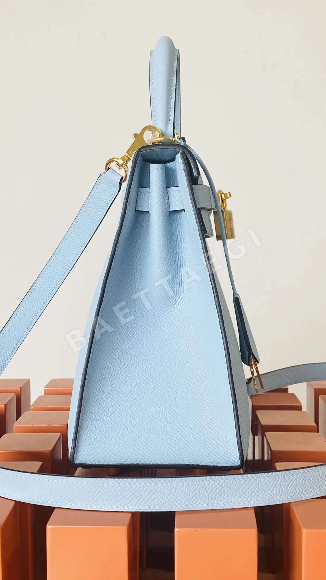 에르메스 켈리 25 린넨 블루 가방 상세 이미지 3