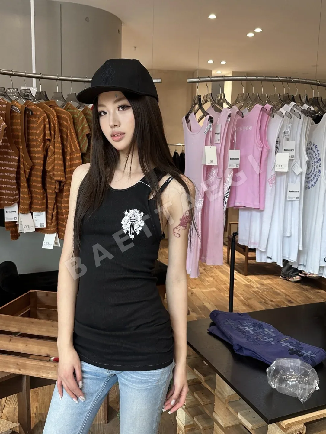 크롬하츠 가슴 검·덩굴 프린트 반팔 티셔츠 상세 이미지 8