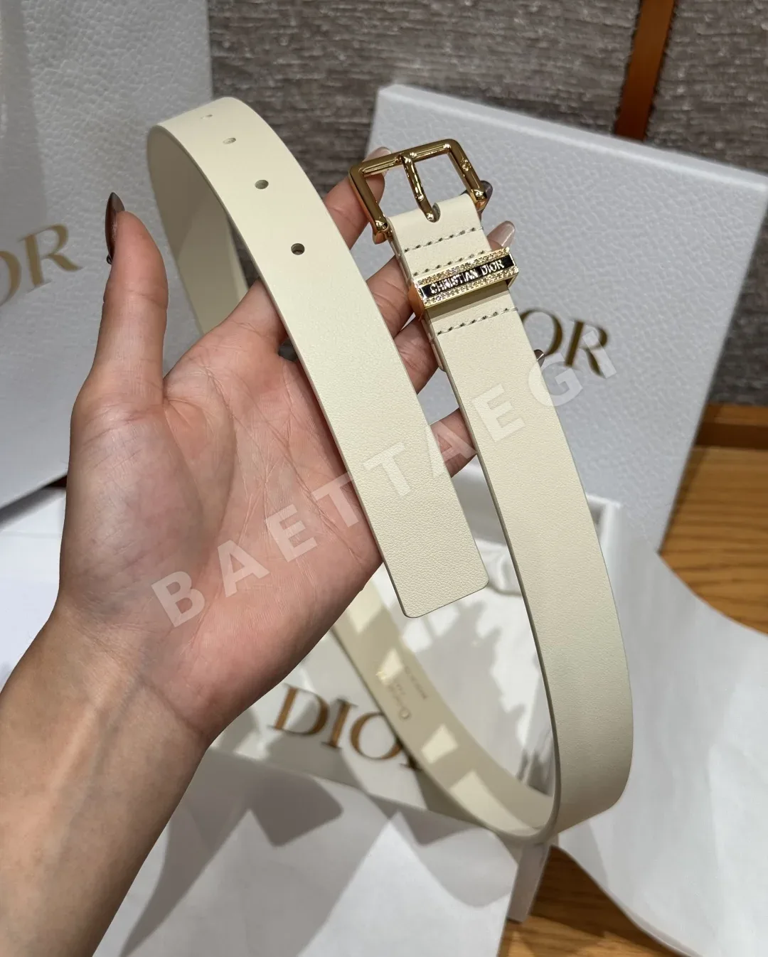 디올 나이트코드 25mm 소가죽 벨트 상세 이미지 4