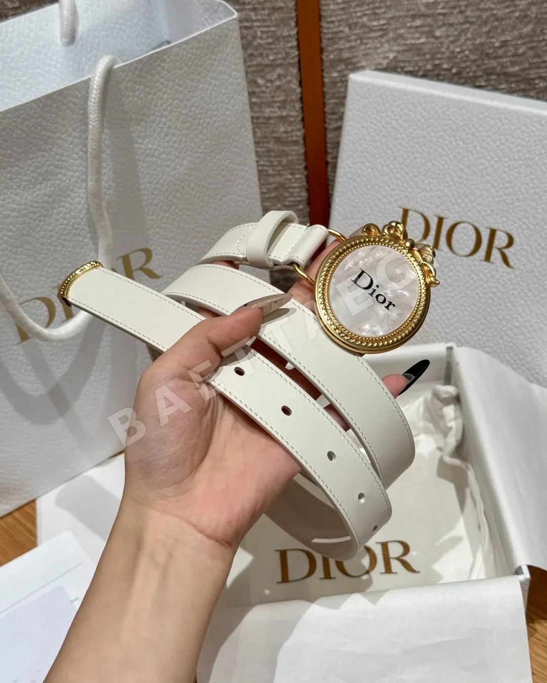 디올 JD280 메다이용 소가죽 벨트 상세 이미지 2