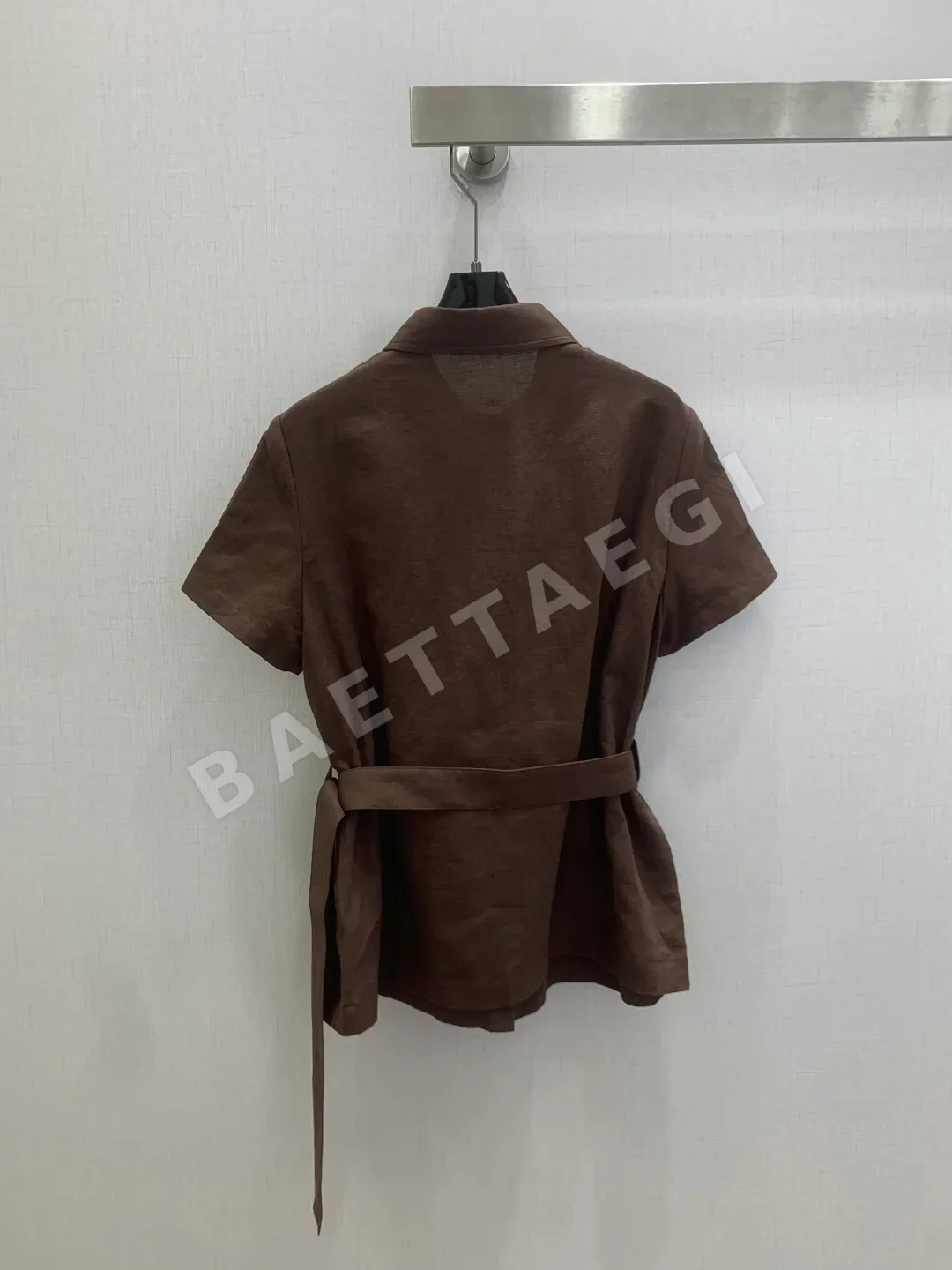 로로피아나 허리 타이 반소매 셔츠 상세 이미지 9