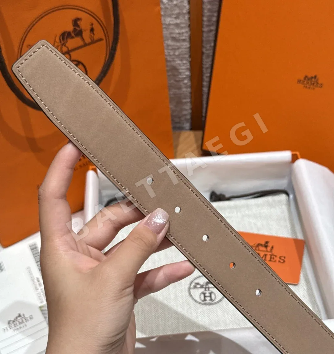 에르메스 H브랜드 카프스킨 메탈 버클 벨트 상세 이미지 8