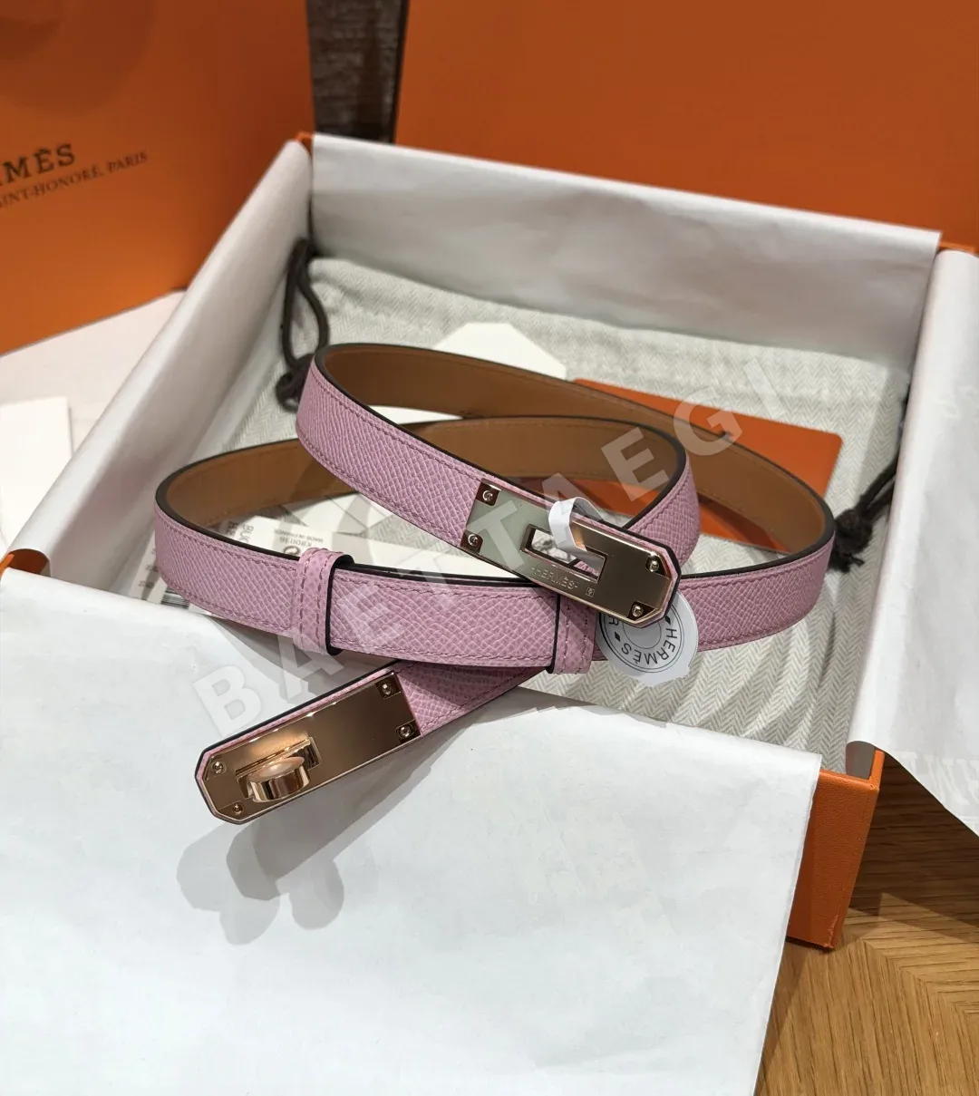 에르메스 켈리 팔라듐 버클 헌터 가죽 벨트 177657
