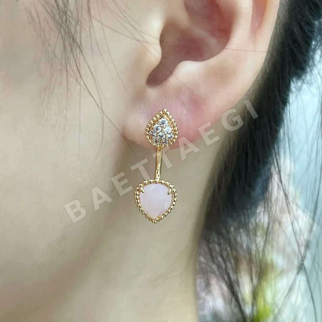 부쉐론 핑크 티어드롭 귀걸이 상세 이미지 2