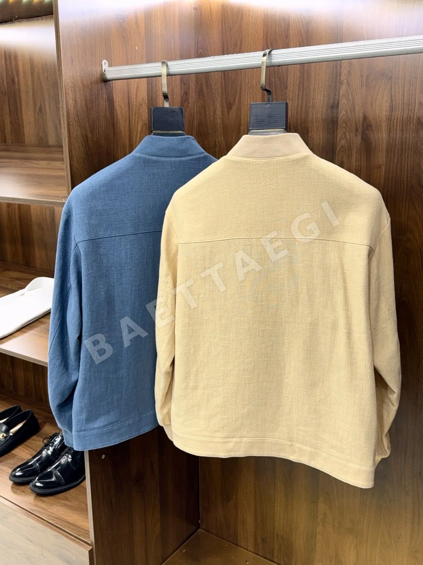 디올 코튼 린넨 스탠드 카라 남성 자켓 상세 이미지 3