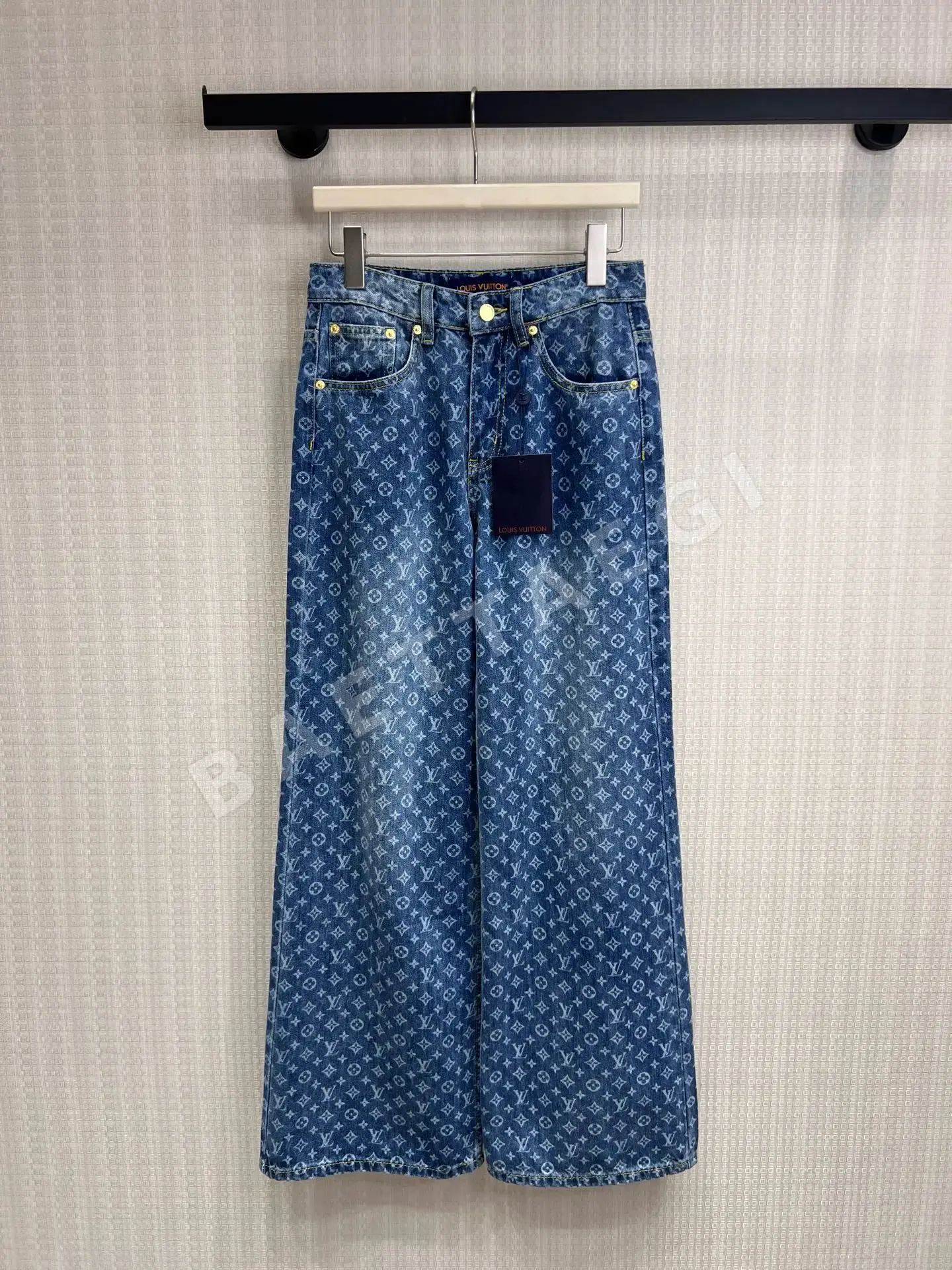 루이비통 모노그램 와이드 레그 데님 바지 상세 이미지 3