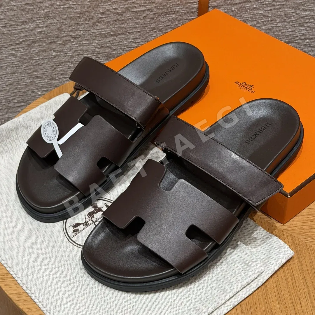 에르메스 시프레 샌들 에베네 브라운 램스킨 발등 스트랩 164776