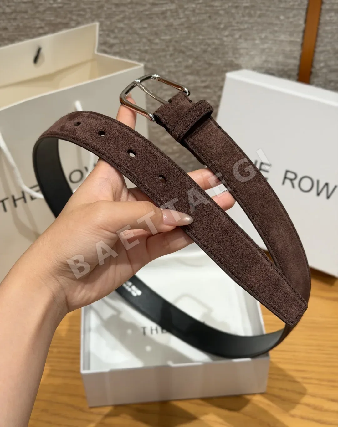 더로우 클래식 스웨이드 가죽 벨트 상세 이미지 4