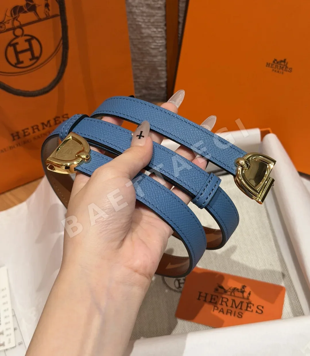 에르메스 H 버클 앱송 카프스킨 벨트 상세 이미지 3