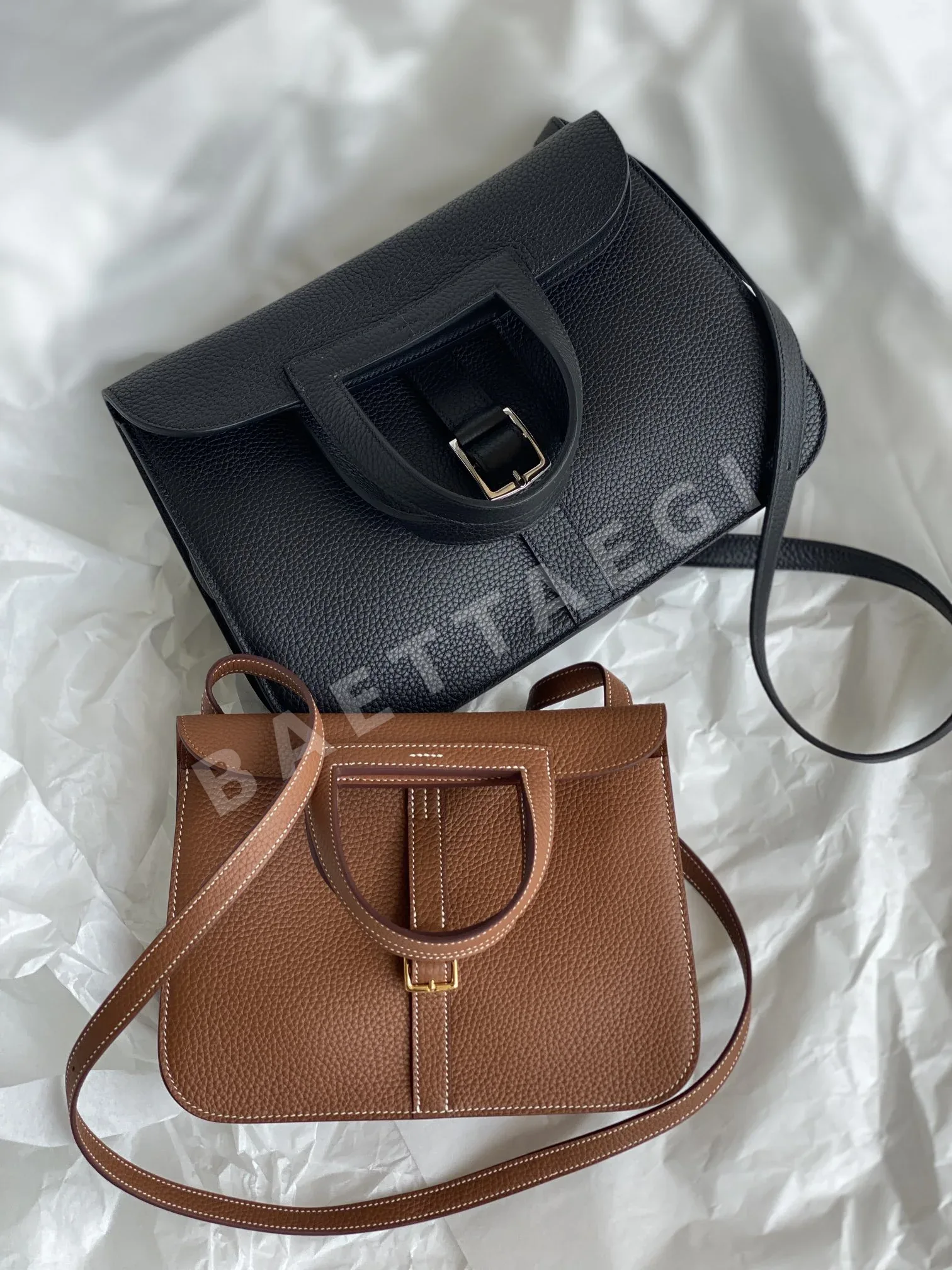 에르메스 블랙 라지 31 cm 가방 골든 브라운 스몰 25 cm 가방 상세 이미지 3