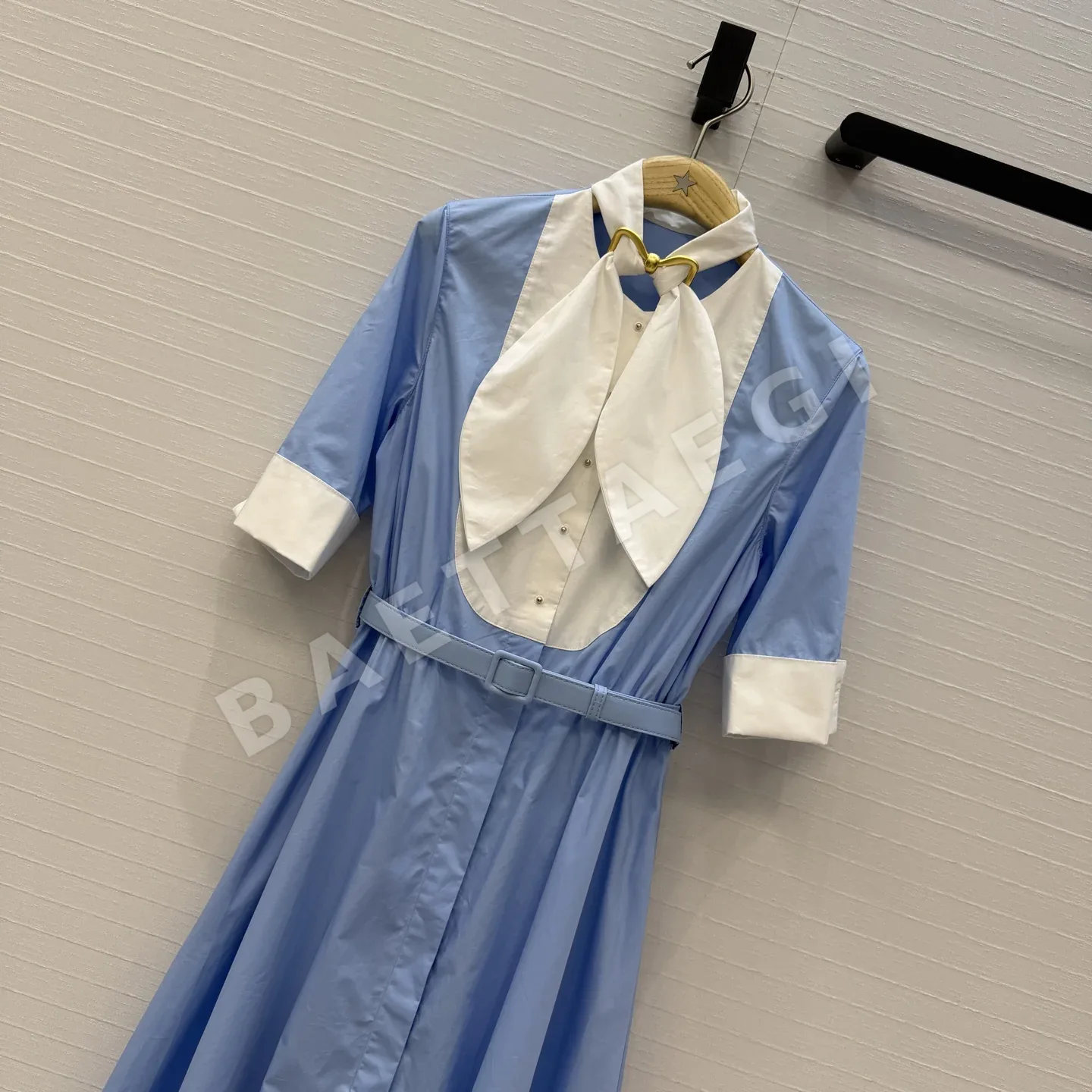 디올 컬러 블록 A라인 셔츠 원피스 상세 이미지 2