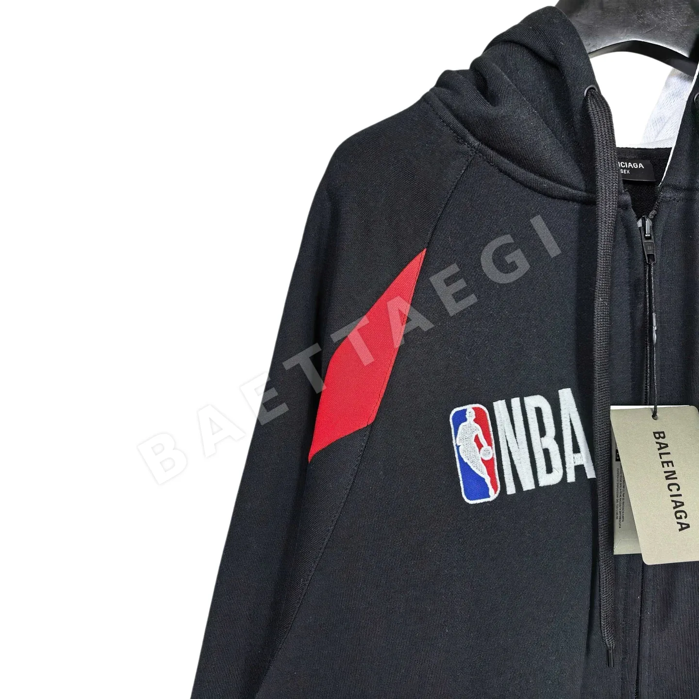 발렌시아가 NBA 콜라보 오버사이즈 지퍼 남성 후드 상세 이미지 6