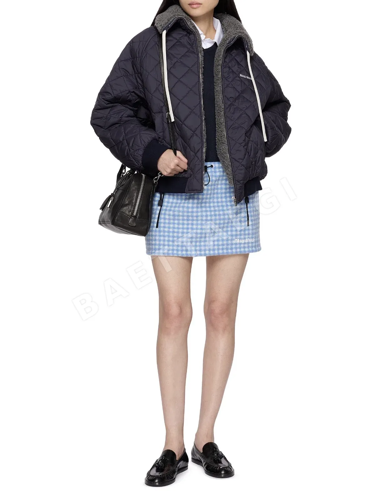 미우미우 다이아몬드 퀼팅 코튼 여성 자켓 163788