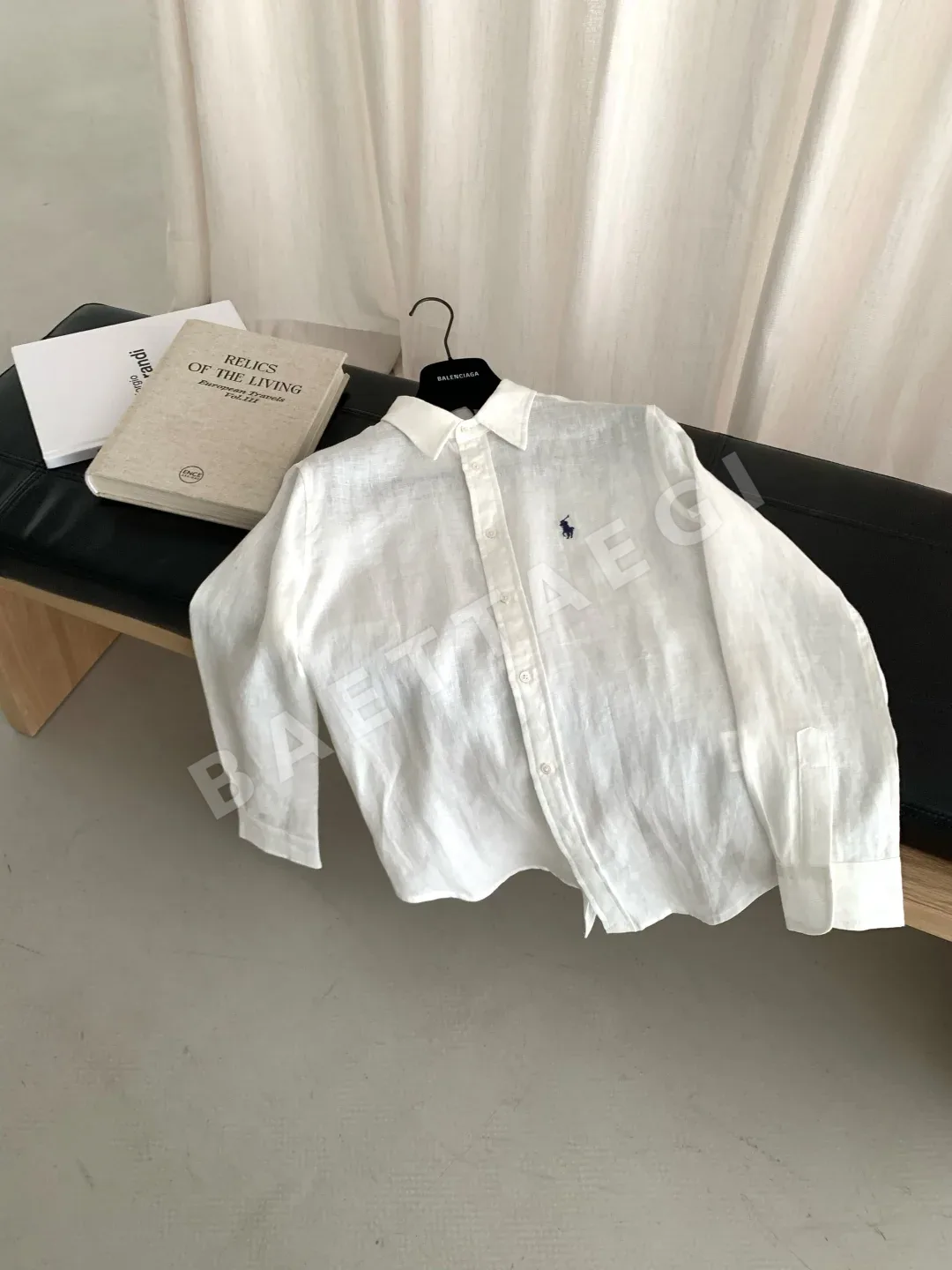 폴로 린넨 버튼다운 여성 셔츠