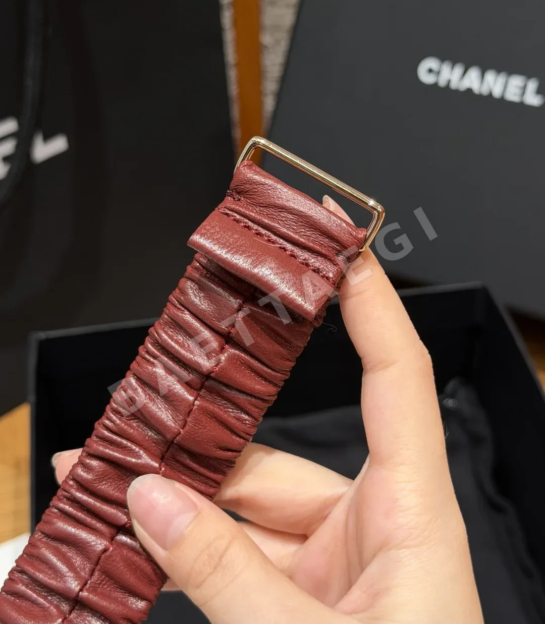 샤넬 플리츠 고무 30mm 벨트 상세 이미지 4
