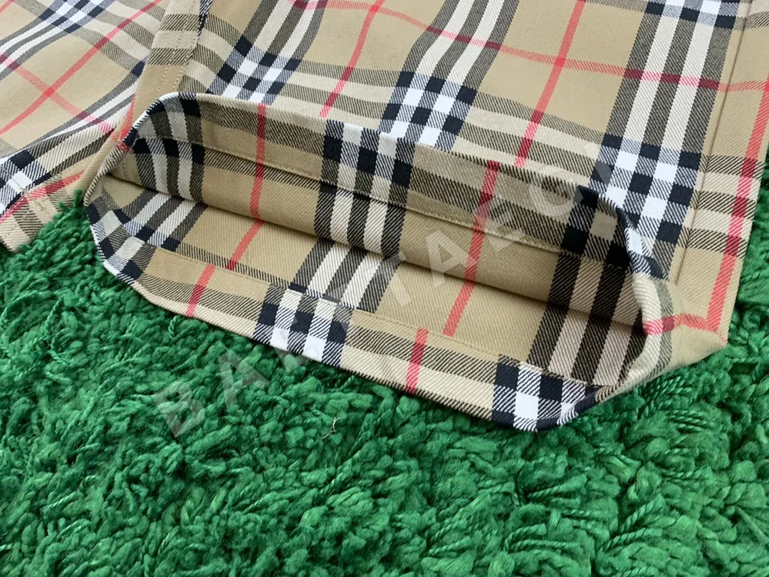 버버리 체크 자수 남성 반바지 4506 상세 이미지 4