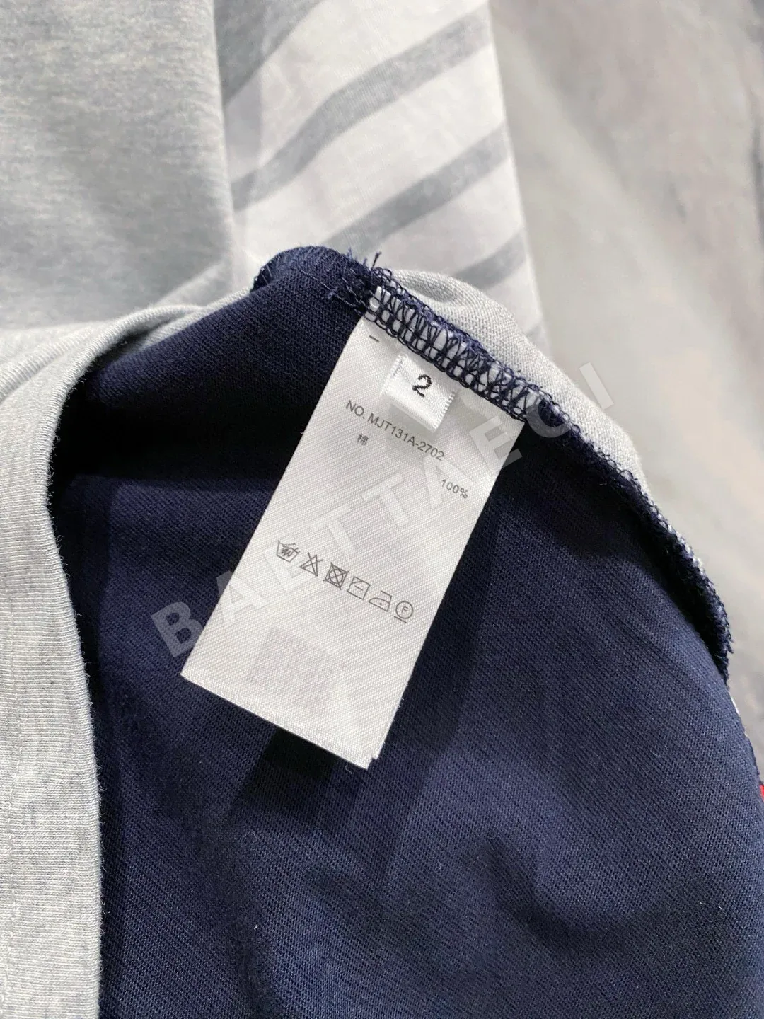톰브라운 컬러 블록 코튼 반팔 티셔츠 상세 이미지 8