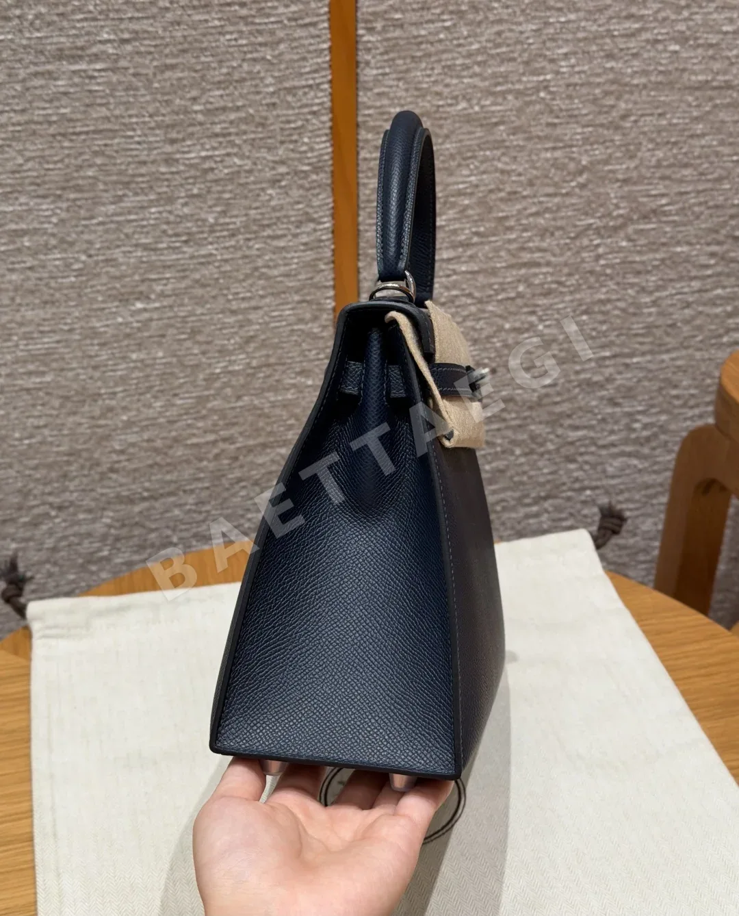 에르메스 켈리 25 블루나이트 가죽 가방 상세 이미지 3