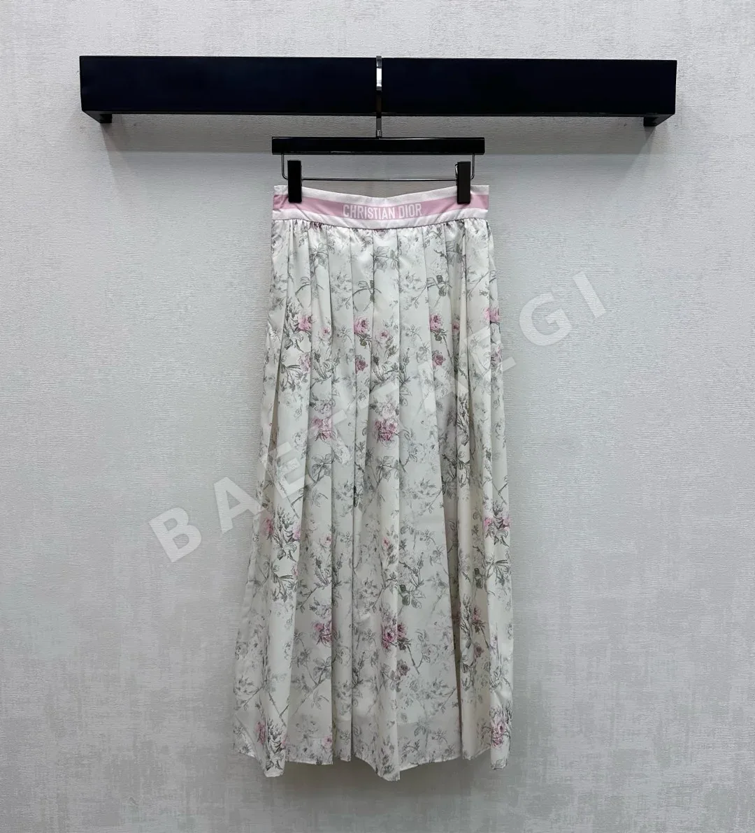 디올 꽃무늬 미디 플리츠 스커트 54237
