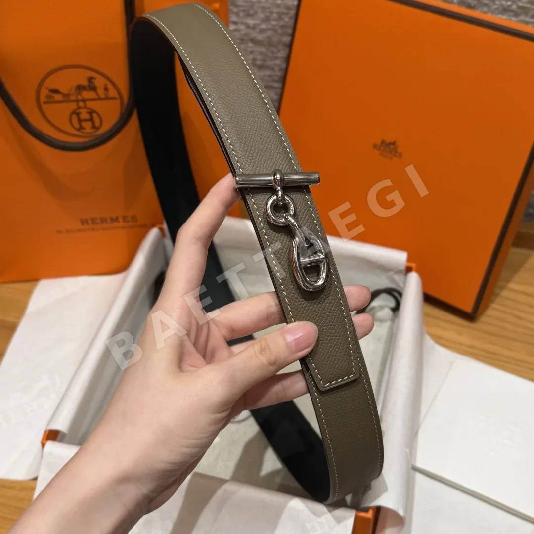 에르메스 요트 버클 양면 카프스킨 벨트 상세 이미지 4