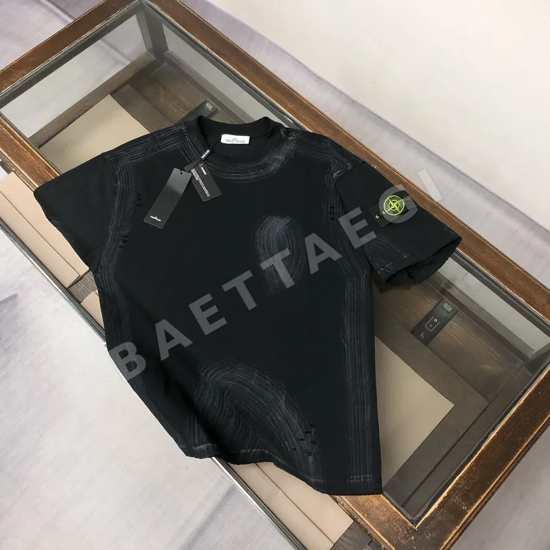 스톤아일랜드 워시드 크루넥 반팔 티셔츠 47708