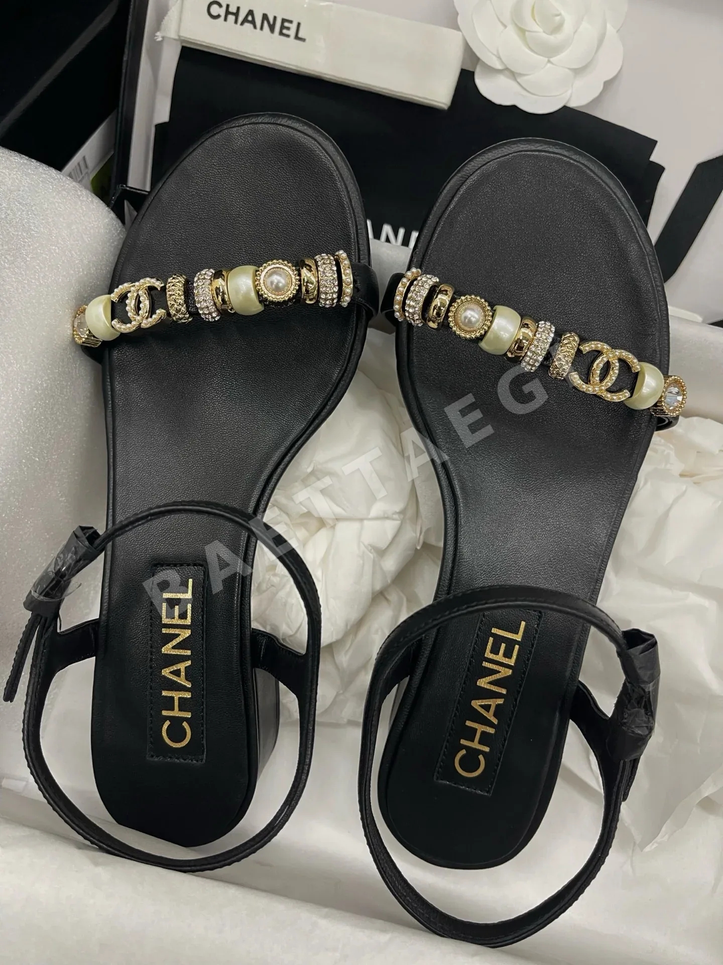 샤넬 더블 C 블랙 샌들 149785