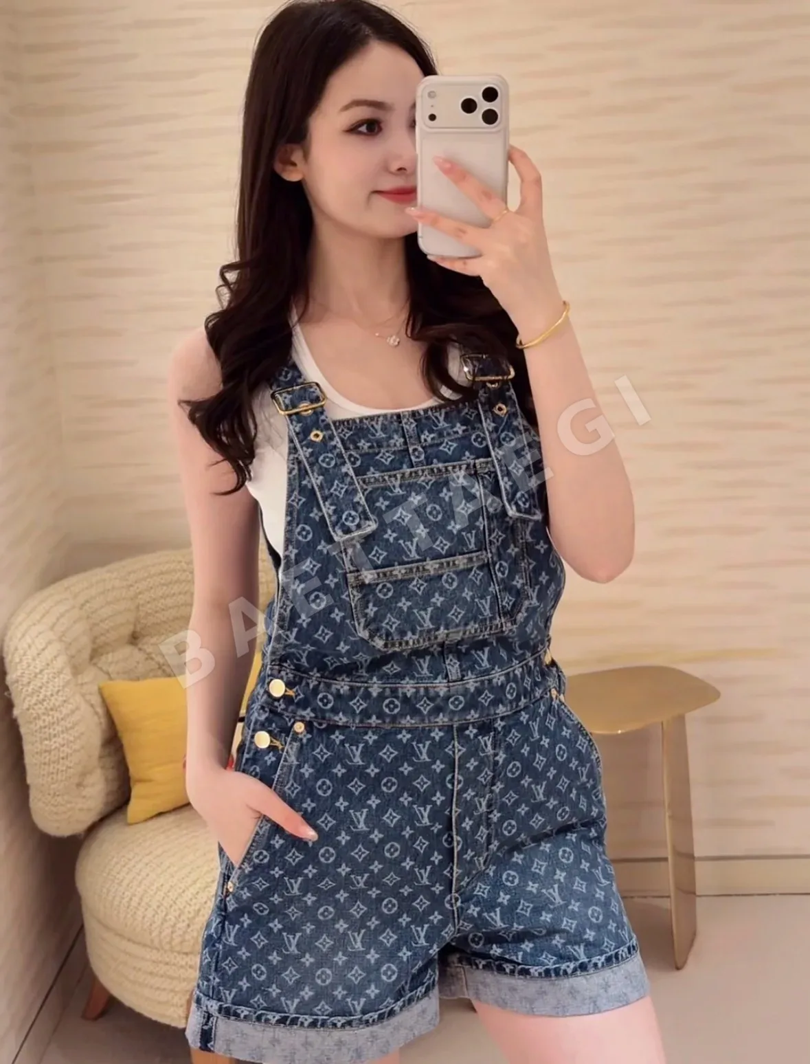 루이비통 모노그램 데님 스트랩 원피스 113324
