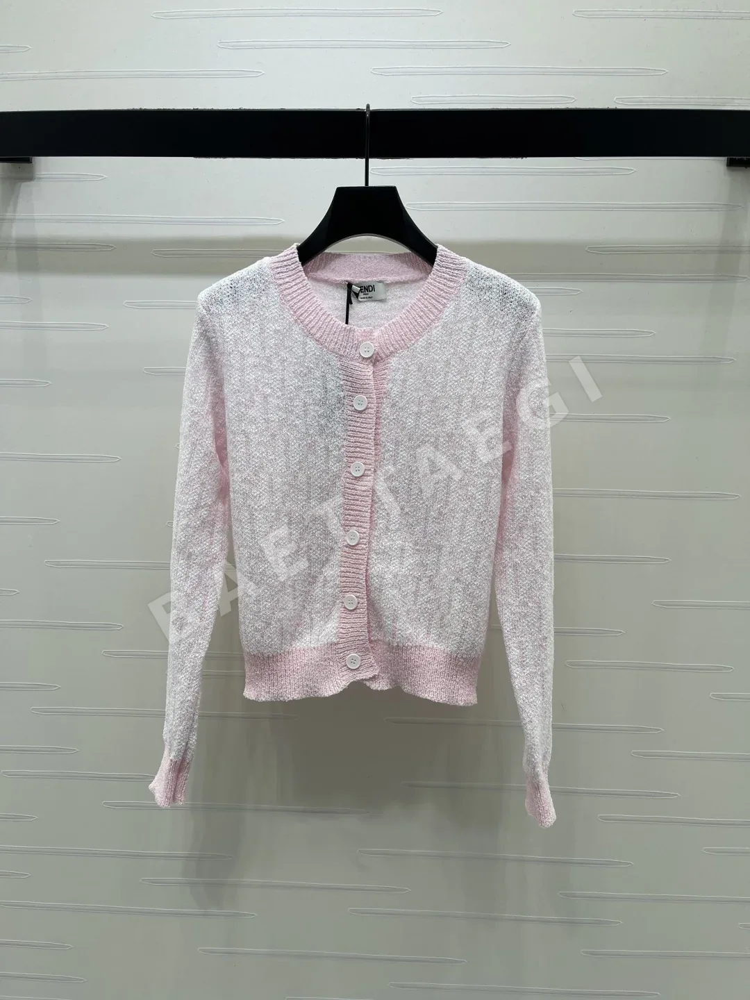 펜디 벚꽃 핑크 자카드 니트 가디건 142109