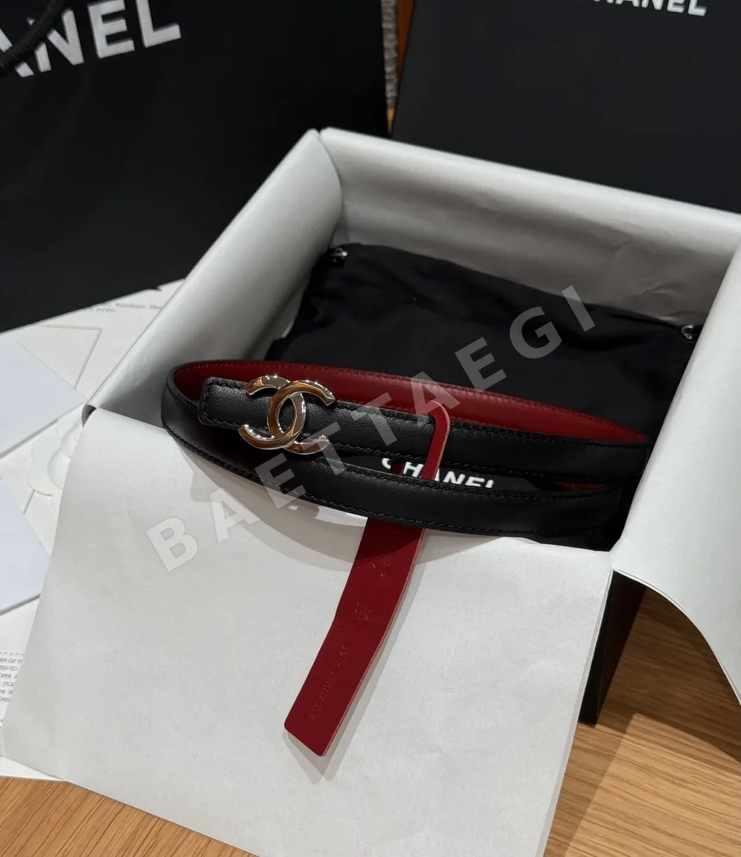샤넬 더블 C 버클 양면 가죽 벨트 상세 이미지 1