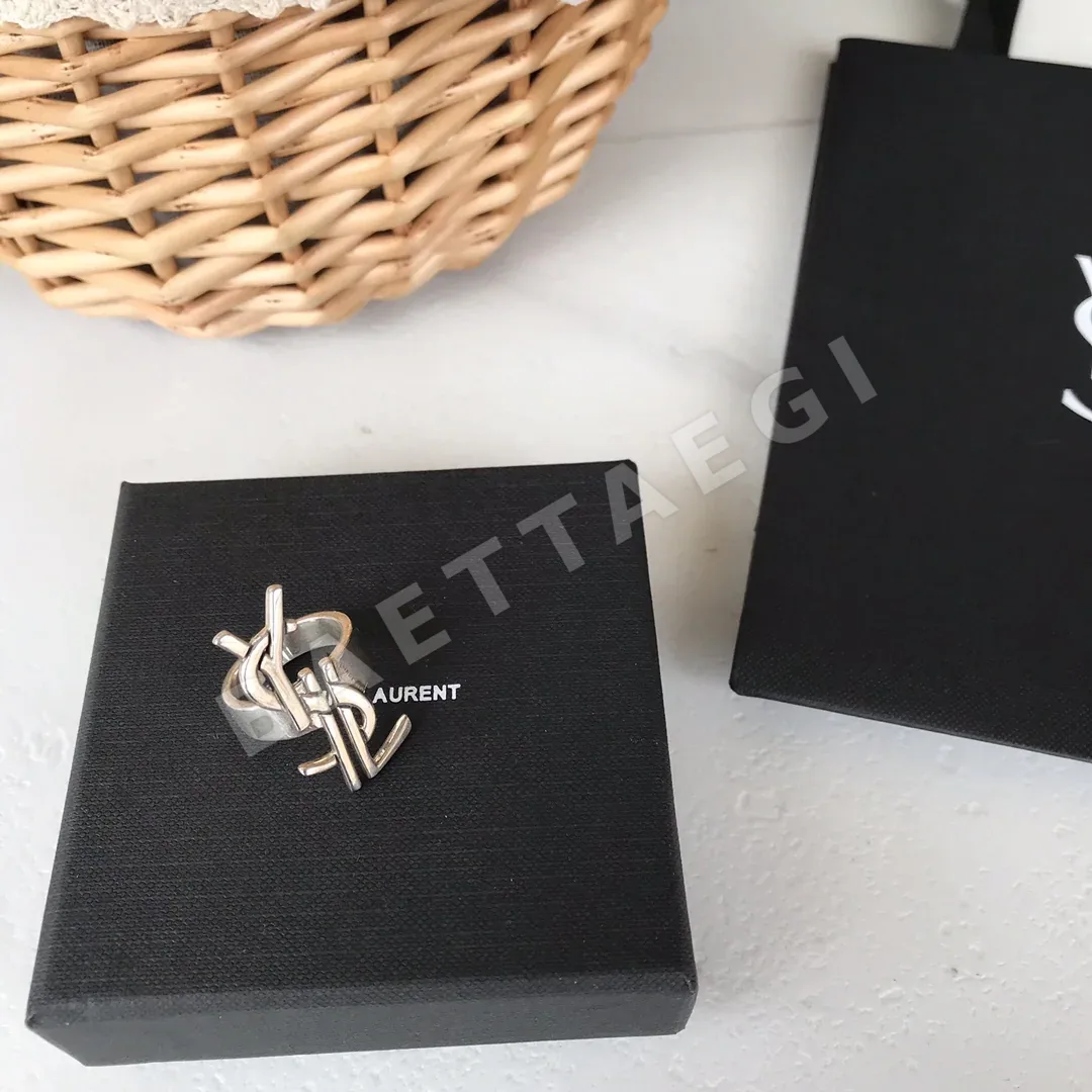 생로랑 YSL 로고 스털링 실버 반지 상세 이미지 6