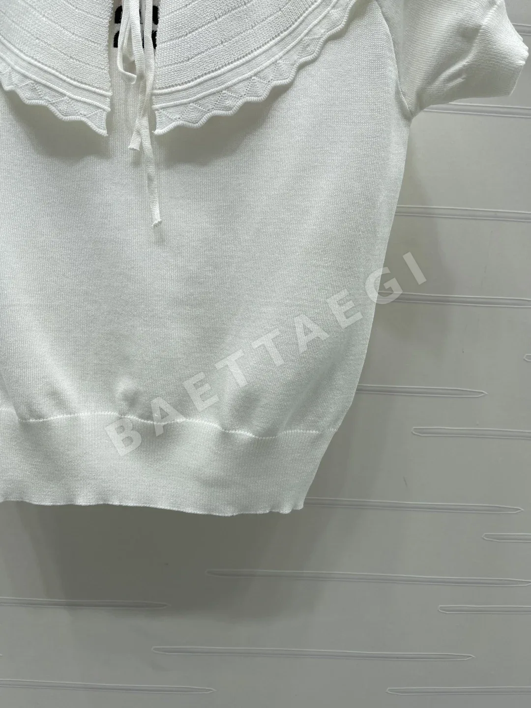 미우미우 피터팬 카라 니트 반팔 탑 상세 이미지 6