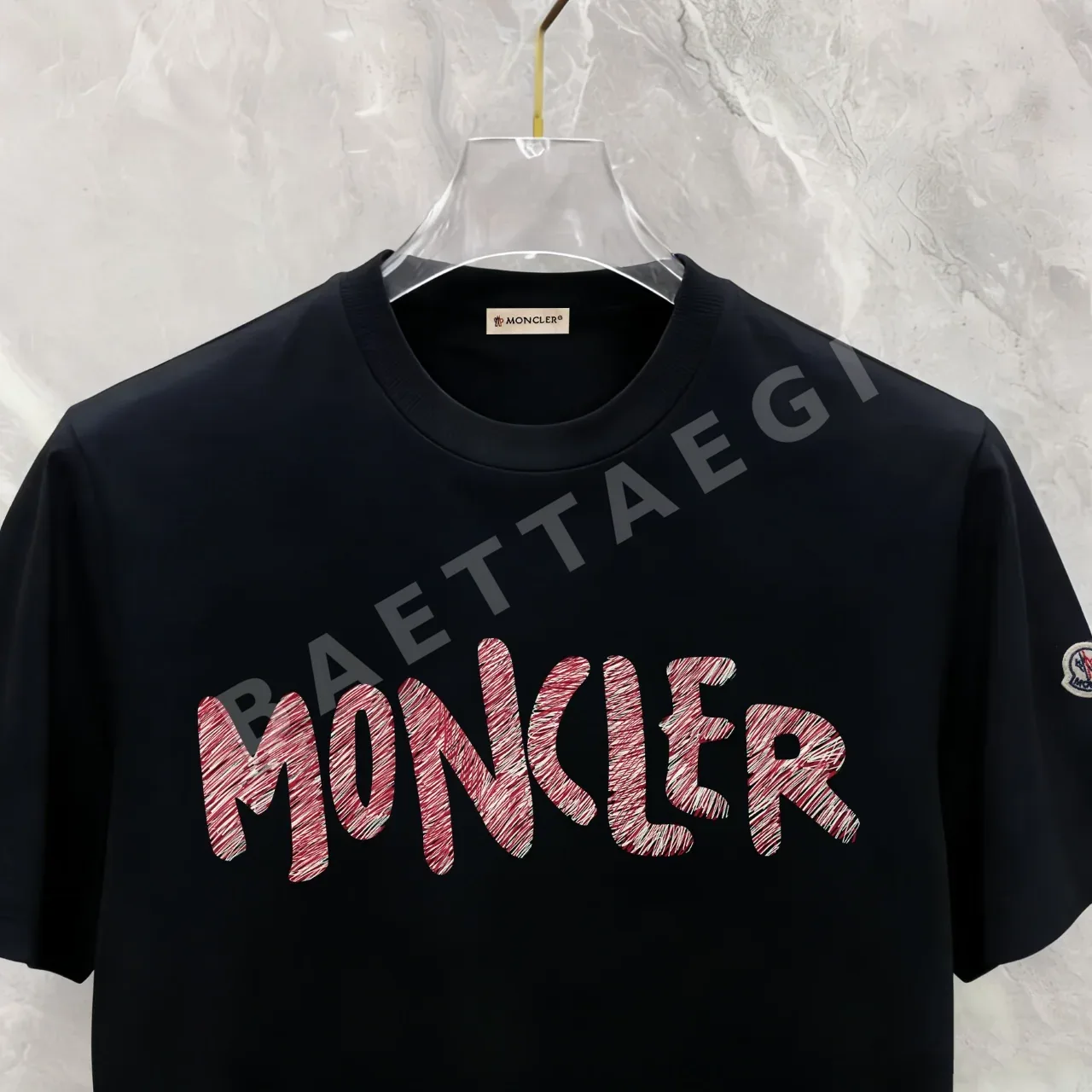 몽클레르 여성 코튼 프린트 반팔 티셔츠 상세 이미지 6