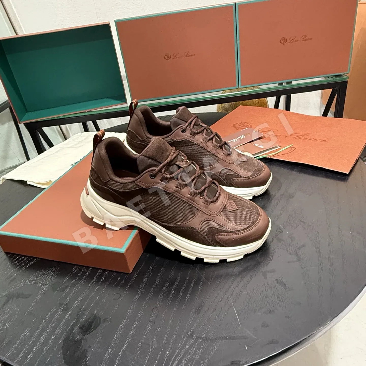 로로피아나 나파 가죽 메시 남성용 워킹화 신발 4383