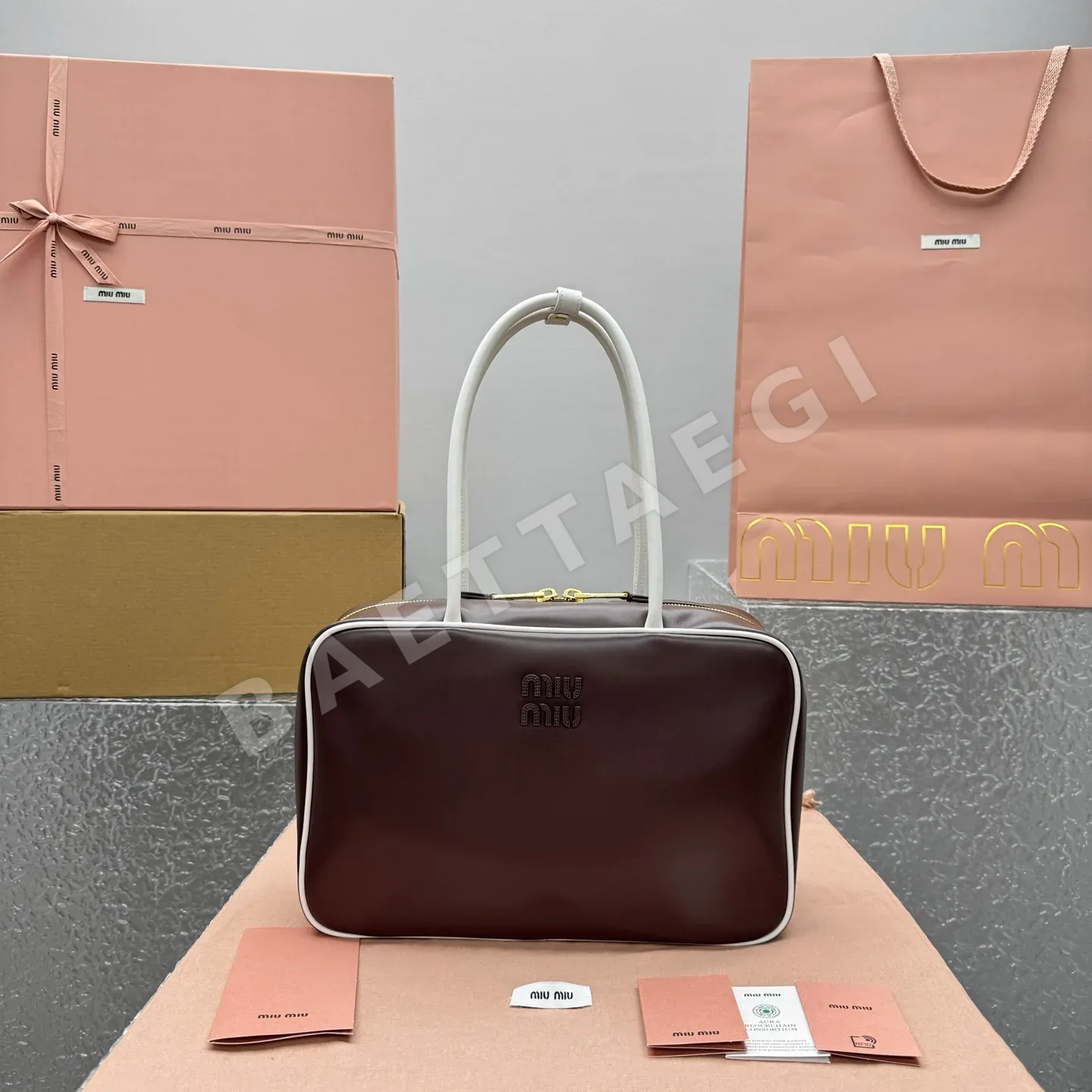 미우미우 컬러 블록 서류가방 68319