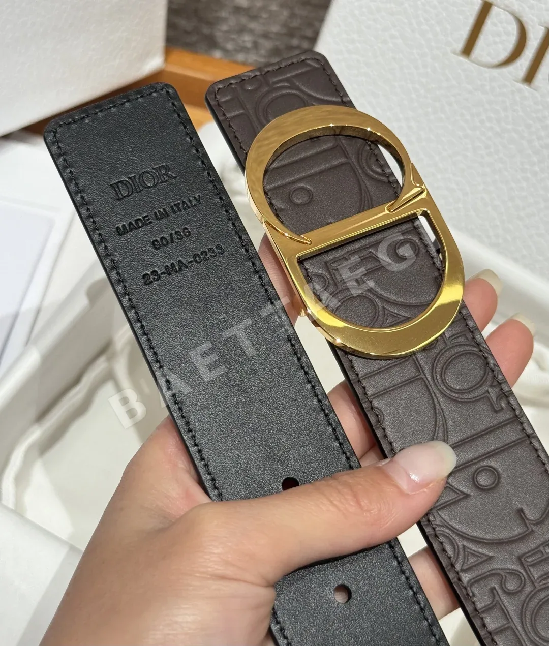 디올 35mm 양면 가죽 벨트 상세 이미지 7