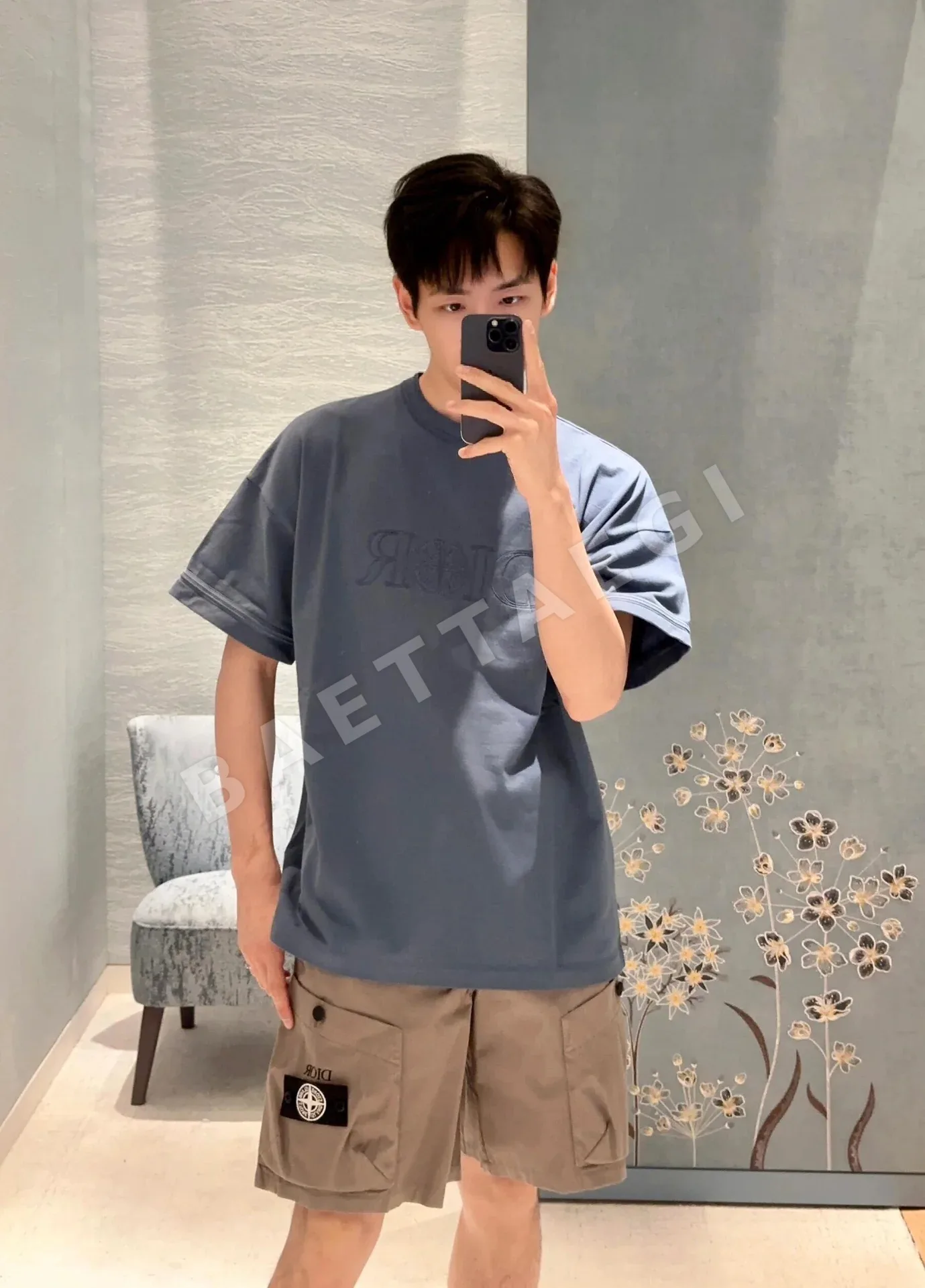 스톤아일랜드 로고 자수 크루넥 반팔 티셔츠 상세 이미지 9