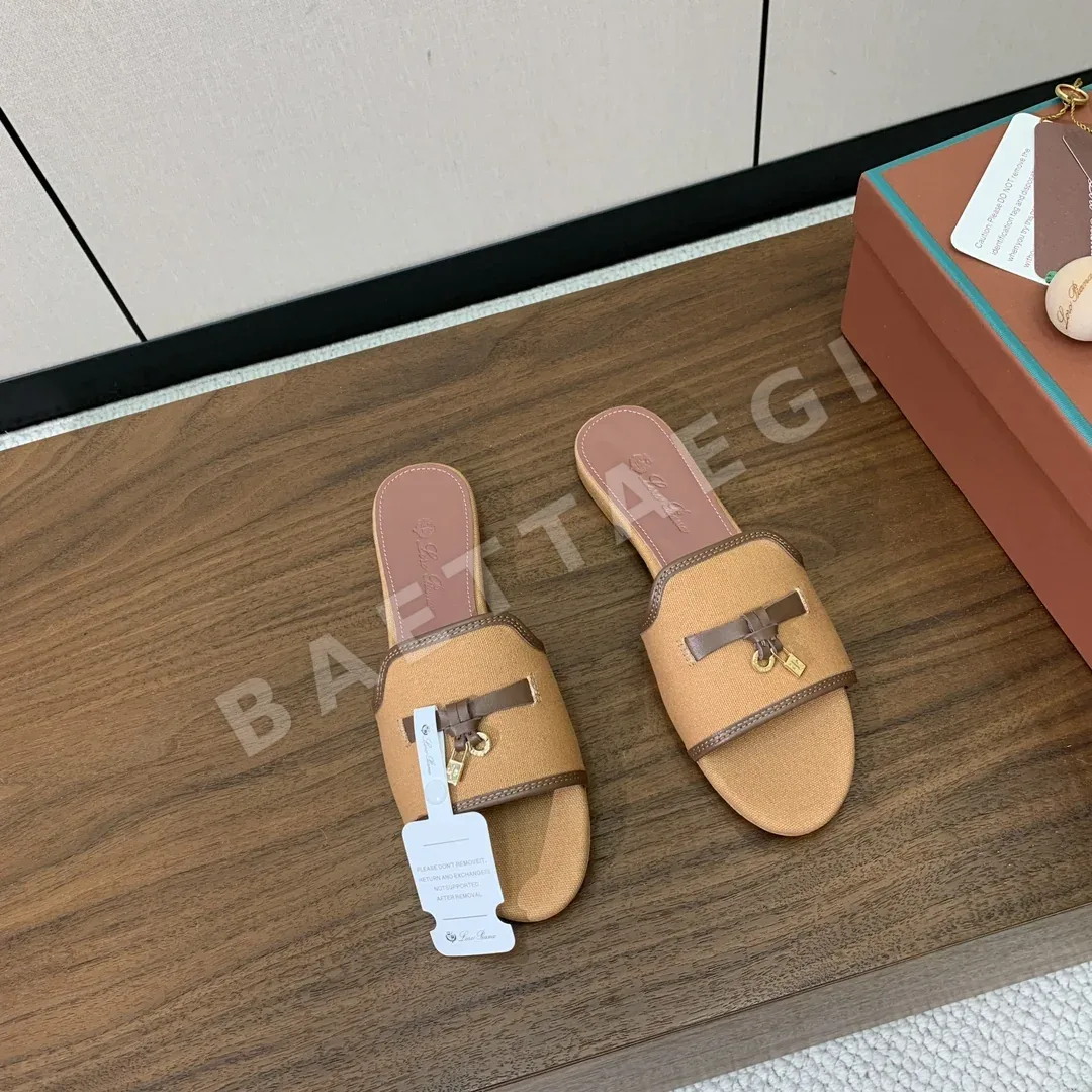 로로피아나 컬러 블록 플랫 샌들 상세 이미지 2