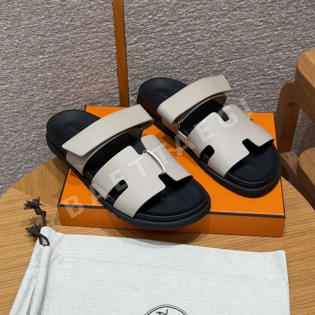 에르메스 시프레 샌들 페블 베이지 가죽 올드 앵클 상세 이미지 2
