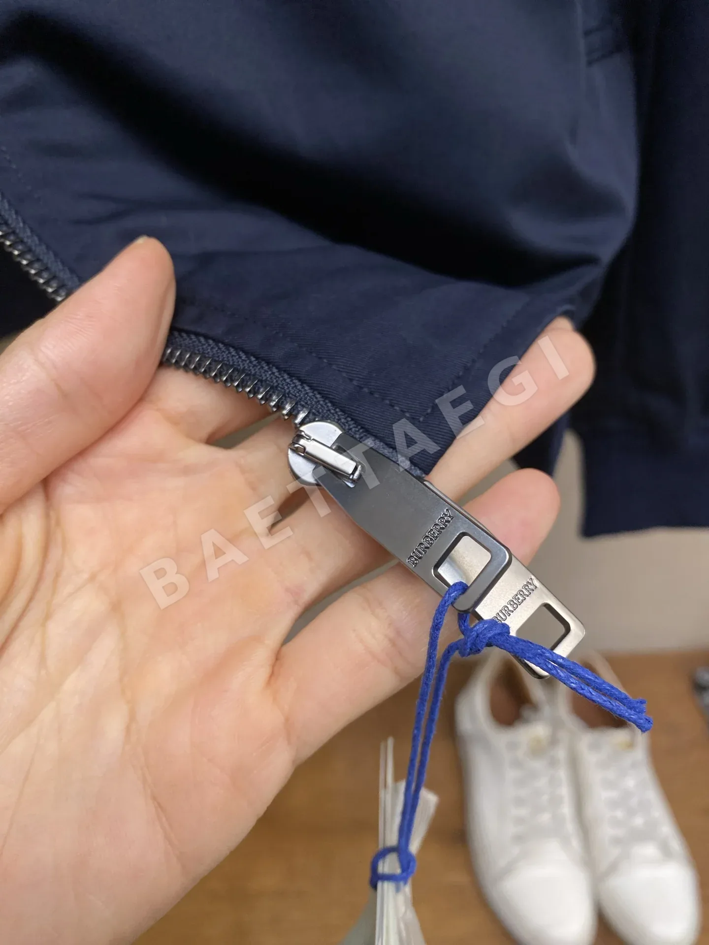 버버리 체크 카라 코튼 남성 자켓 상세 이미지 6