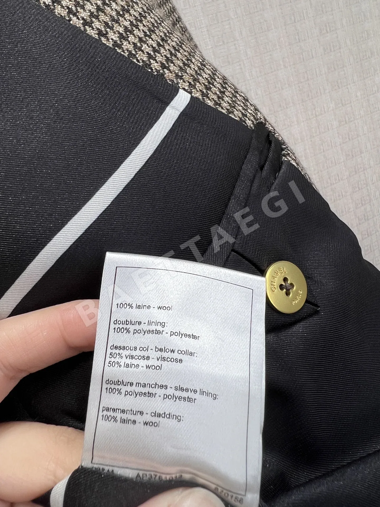 샤넬 하운드투스 체크 여성 자켓 상세 이미지 8