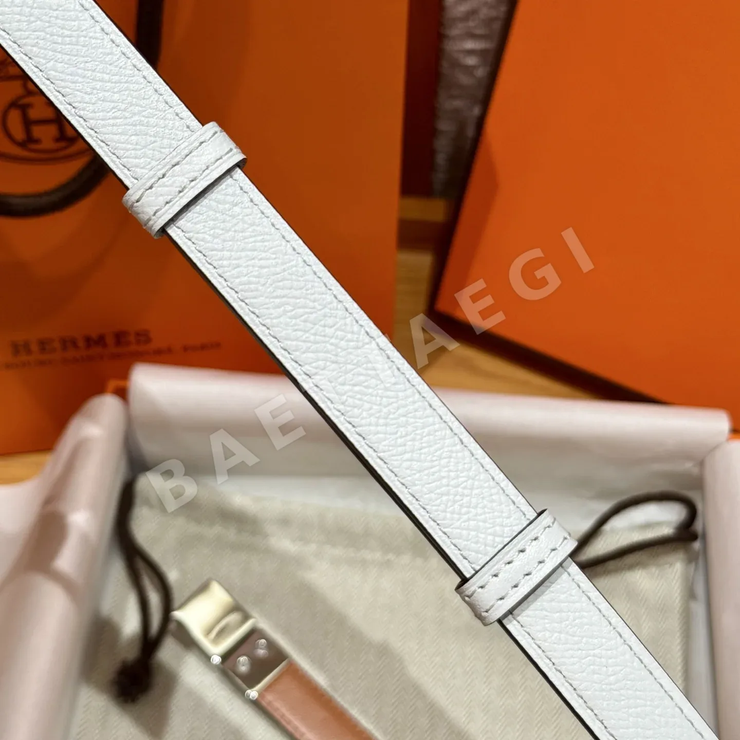 에르메스 카프스킨 켈리 버클 조절 벨트 상세 이미지 6