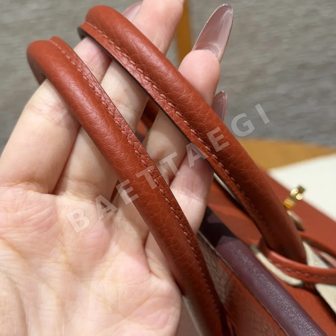에르메스 버킨 25 토마토 레드 가죽 가방 상세 이미지 7