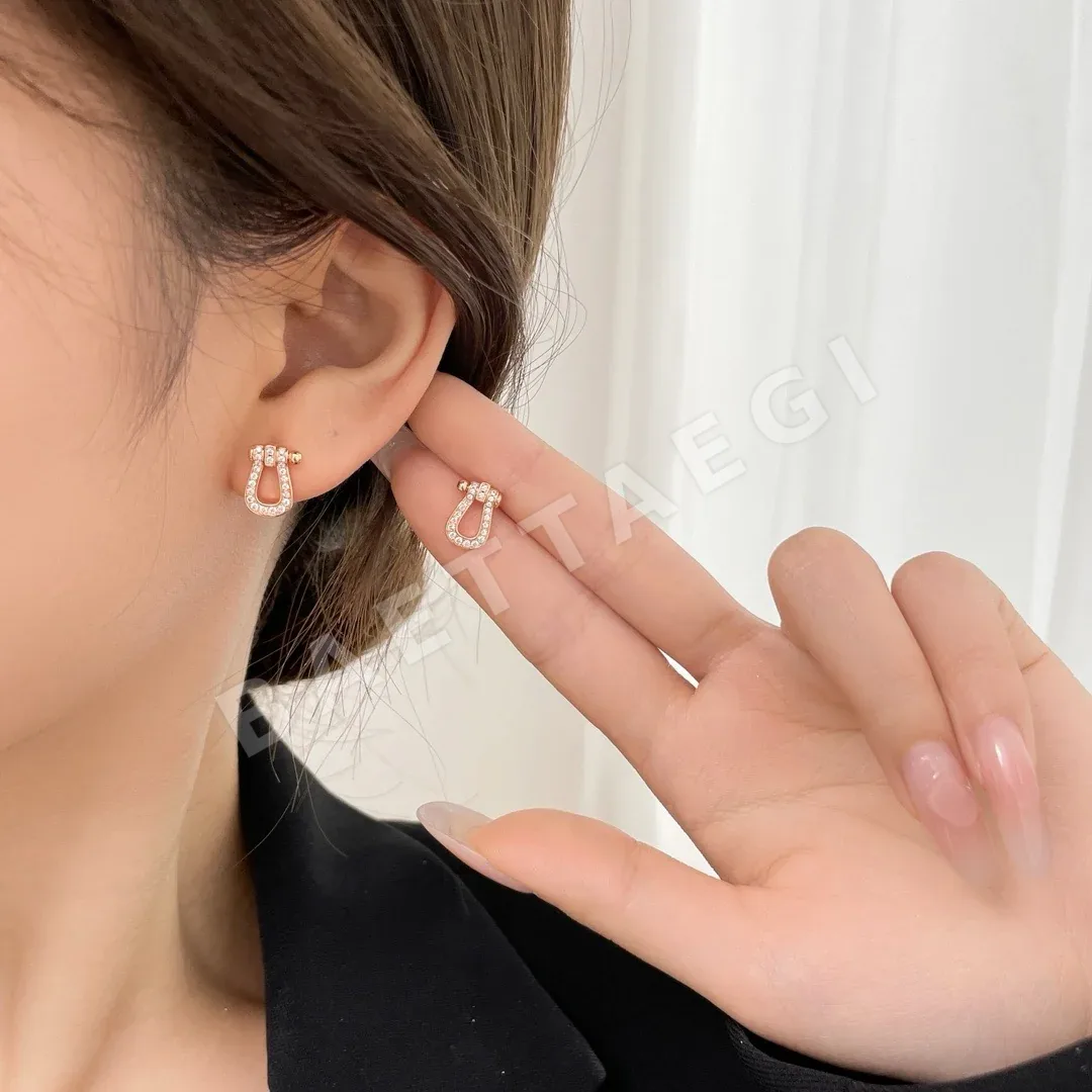 프레드 말굽 모양 미디엄 다이아몬드 귀걸이 상세 이미지 2