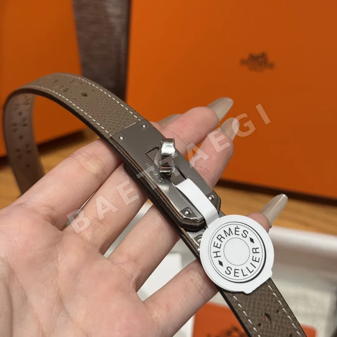 에르메스 켈리 버클 중공 18mm 가죽 벨트 상세 이미지 6