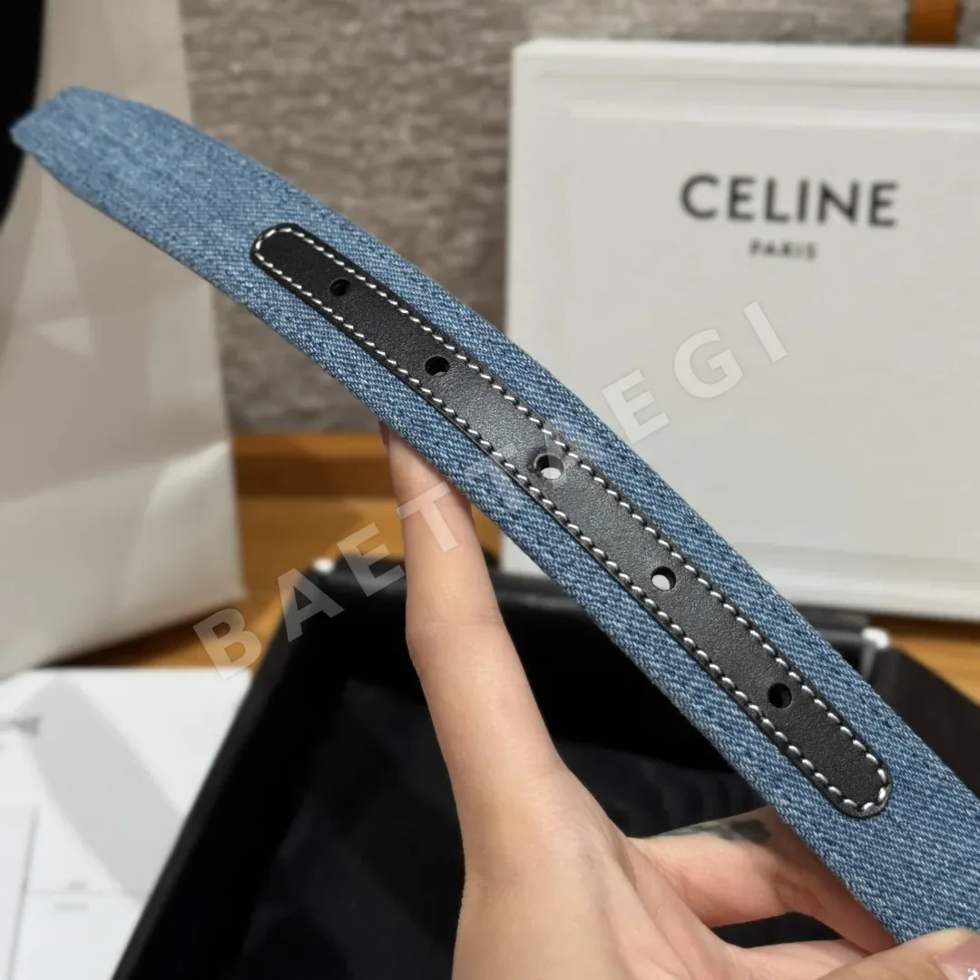 셀린느 개선문 데님 소가죽 벨트 상세 이미지 6