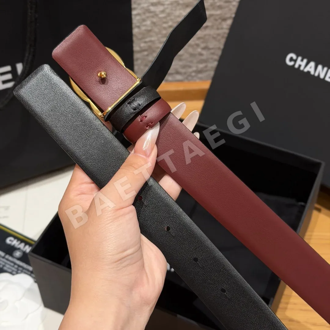 샤넬 리버서블 카프스킨 더블 C 버클 벨트 상세 이미지 7