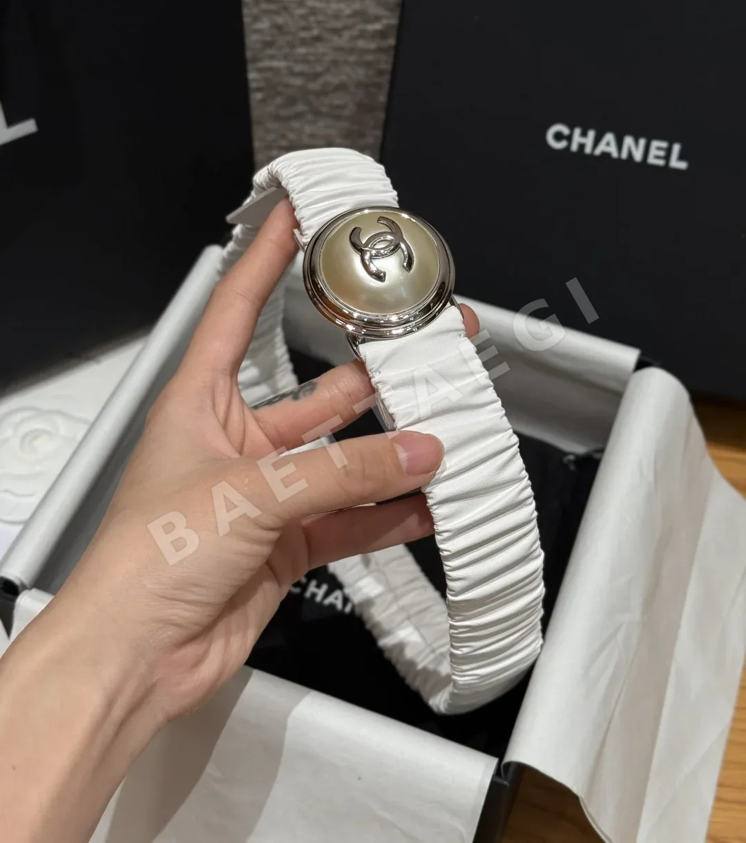 샤넬 시프스킨 가죽 벨트 상세 이미지 3