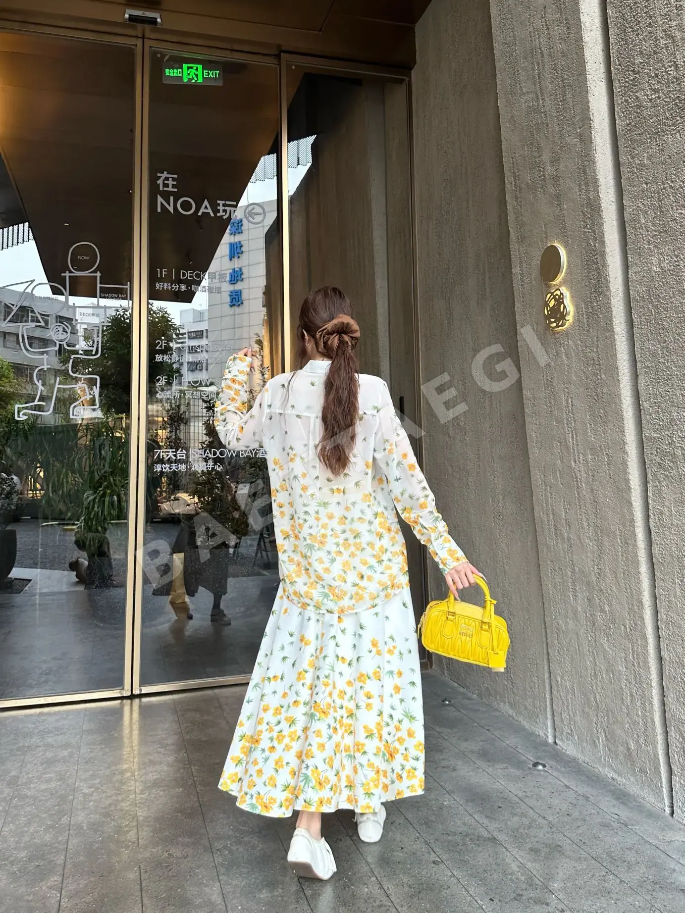 디올 프린트 쉬폰 여성 원피스 상세 이미지 4