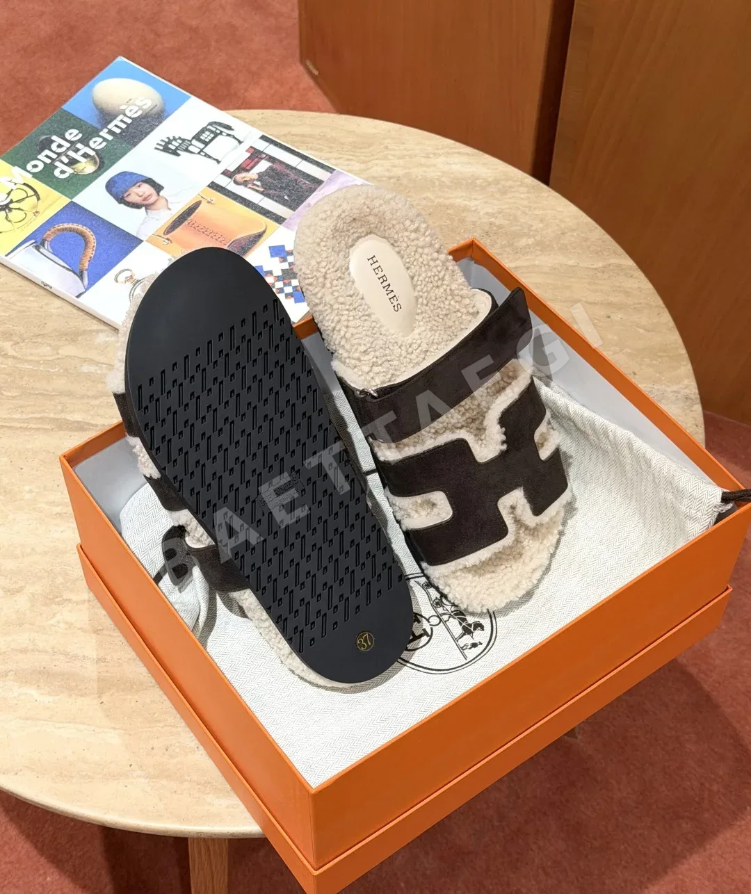 에르메스 시프르 샌들 에베네 램스킨 상세 이미지 7