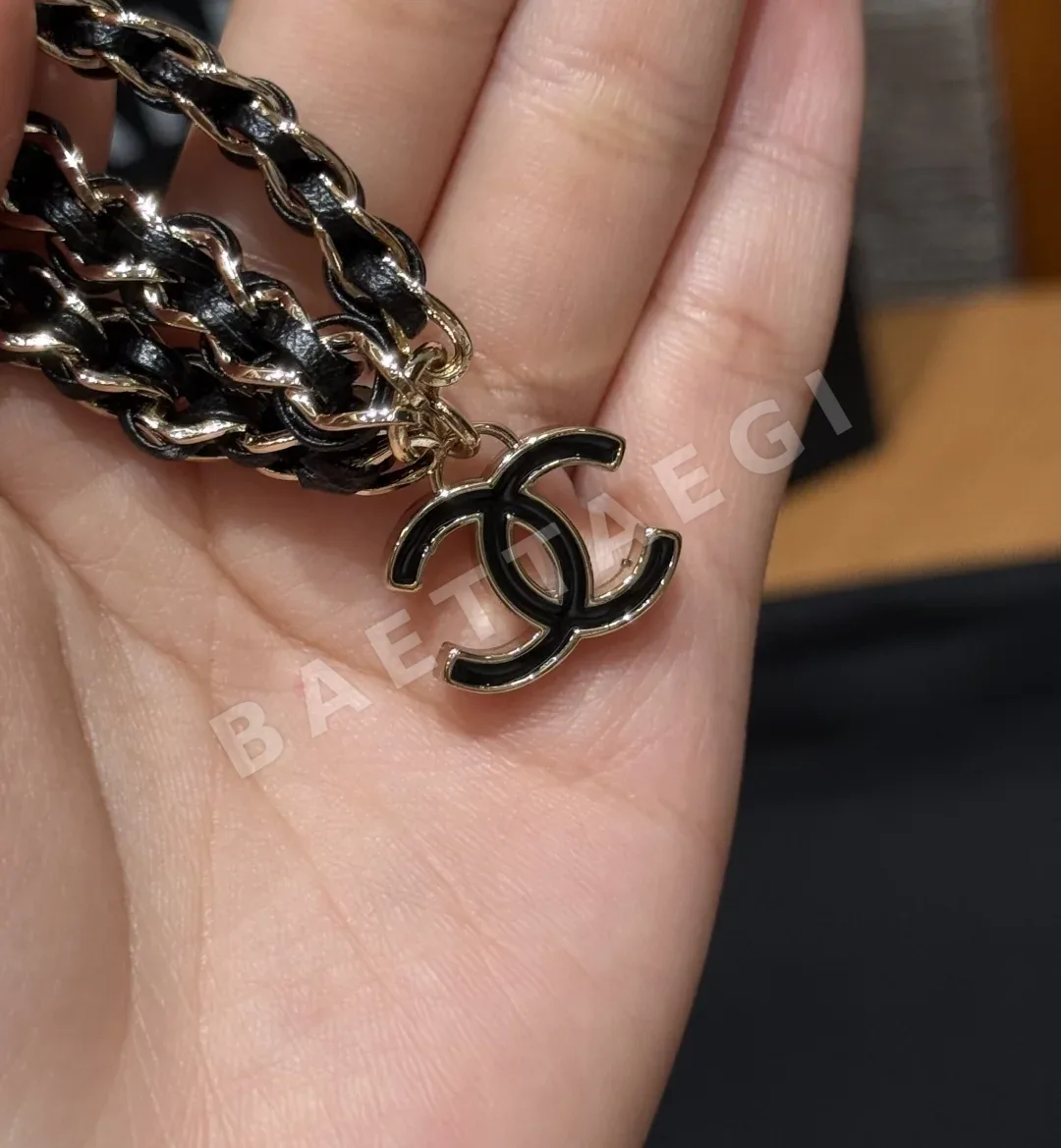 샤넬 더블 C 로고 체인 가죽 벨트 상세 이미지 6